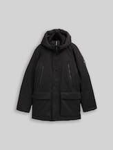 TOM TAILOR Herren Arctic Parka mit abnehmbarer Kapuze, schwarz, Uni, Gr. XXL