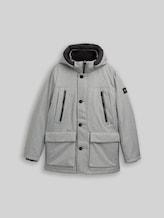 TOM TAILOR Herren Arctic Parka mit abnehmbarer Kapuze, grau, Meliert, Gr. XXL