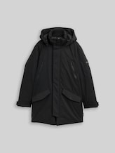 TOM TAILOR Herren TT.PRO.TECH Parka mit abnehmbarer Kapuze, schwarz, Uni, Gr. XXL