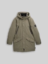 TOM TAILOR Herren TT.PRO.TECH Parka mit abnehmbarer Kapuze, grün, Uni, Gr. XXL
