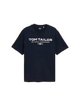 TOM TAILOR Herren Plus Size - T-Shirt aus Baumwolle mit Logo-Print, blau, Uni, Gr. 5XL