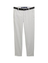 TOM TAILOR DENIM Herren Regular Fit Chino Hose mit Gürtel, grau, Uni, Gr. 32/32