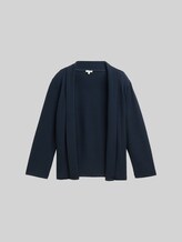TOM TAILOR Damen Cardigan mit Schalkragen, blau, Uni, Gr. XXL