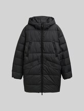 TOM TAILOR Herren Puffer Parka mit Kapuze, schwarz, Uni, Gr. XXL
