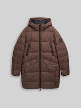 TOM TAILOR Herren Puffer Parka mit Kapuze, braun, Uni, Gr. XL