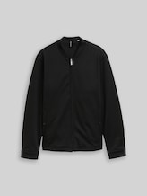 TOM TAILOR Herren Piqué Blouson Jacke mit Bomberkragen, schwarz, Uni, Gr. XL