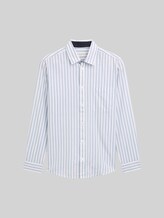 TOM TAILOR Herren Regular Fit Hemd mit Streifenmuster, weiß, Gestreift, Gr. XS