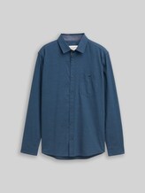 TOM TAILOR Herren Regular Fit Hemd mit Brusttasche, blau, Meliert, Gr. S