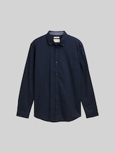 TOM TAILOR Herren Regular Fit Hemd mit Stretch, blau, Uni, Gr. XS