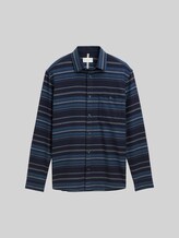 TOM TAILOR Herren Comfort Fit Hemd mit Streifenmuster, blau, Gestreift, Gr. M