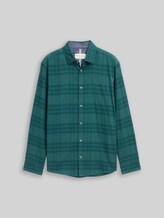 TOM TAILOR Herren Regular Fit Hemd mit Logo-Stickerei, grün, Kariert, Gr. XXL