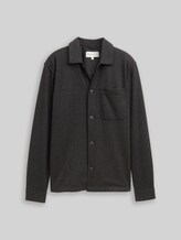 TOM TAILOR DENIM Herren Overshirt mit Brusttasche, schwarz, Uni, Gr. XXL