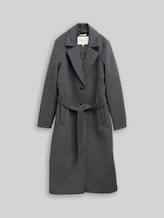 TOM TAILOR Damen Wollmantel mit Gürtel, grau, Meliert, Gr. XXL