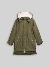 TOM TAILOR DENIM Damen Winter Parka mit Kapuze, grün, Uni, Gr. XXL