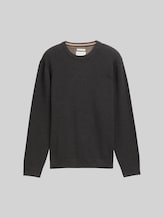 TOM TAILOR Herren Strickpullover aus Baumwolle, schwarz, Meliert, Gr. L