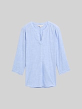 TOM TAILOR Damen Bluse aus Baumwolle, blau, Uni, Gr. 34