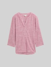 TOM TAILOR Damen Bluse aus Baumwolle, rot, Uni, Gr. 36