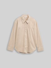TOM TAILOR Damen Overshirt in Wildleder-Optik, grau, Uni, Gr. 36