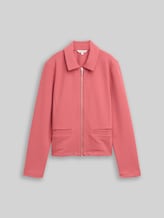 TOM TAILOR Damen Regular Fit Jacke mit Reißverschluss, rot, Uni, Gr. XL