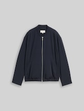 TOM TAILOR Damen Loose Fit Blouson Jacke, blau, Uni, Gr. 36