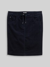 TOM TAILOR Damen Cordrock mit Kordelzug, blau, Uni, Gr. 36