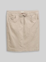 TOM TAILOR Damen Cordrock mit Kordelzug, grau, Uni, Gr. 36