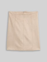 TOM TAILOR Damen Rock in Wildleder-Optik, grau, Uni, Gr. 36