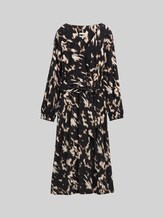 TOM TAILOR Damen Midi-Wickelkleid mit Muster, braun, Animalprint, Gr. 36