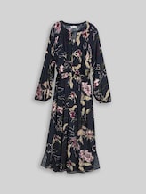 TOM TAILOR Damen Maxi-Kleid mit Blumenmuster, blau, Geblümt, Gr. 34
