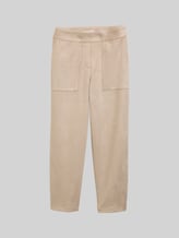 TOM TAILOR Damen Loose Fit Hose in Wildleder-Optik, grau, Uni, Gr. 44/28