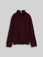 TOM TAILOR Damen Loose Fit Strickpullover mit Stehkragen, rot, Meliert, Gr. XL