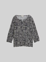 TOM TAILOR Damen Crinkle Blusenshirt mit Muster, blau, Gemustert, Gr. XL