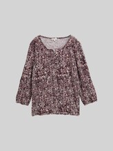 TOM TAILOR Damen Crinkle Blusenshirt mit Muster, rot, Gemustert, Gr. XL