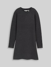 TOM TAILOR DENIM Damen Mini Skater Strickkleid, grau, Meliert, Gr. XXL