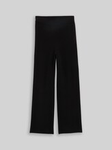 TOM TAILOR DENIM Damen Straight Strickhose, schwarz, Uni, Gr. L