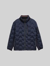 TOM TAILOR Herren Plus Size - Hybrid Lightweight Steppjacke mit verstaubarer Kapuze, blau, Uni, Gr. 2XL