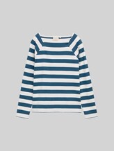 TOM TAILOR Damen Langarmshirt mit Streifenmuster, blau, Gestreift, Gr. XS