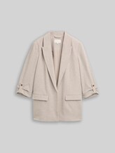 TOM TAILOR Damen Loose Fit Blazer, braun, Meliert, Gr. 34