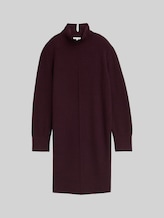 TOM TAILOR Damen Strickkleid mit Stehkragen, rot, Uni, Gr. 36