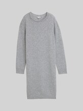TOM TAILOR Damen Strickkleid mit U-Boot-Ausschnitt, grau, Meliert, Gr. 36