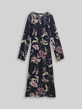 TOM TAILOR Damen Plus Size - Maxi-Kleid mit Blumenmuster, blau, Geblümt, Gr. 54