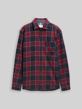 TOM TAILOR Herren Comfort Fit Hemd mit Karomuster, blau, Kariert, Gr. M