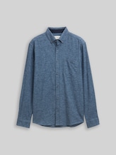 TOM TAILOR Herren Regular Fit Soft-Touch Hemd in Melange-Optik, blau, Meliert, Gr. XS