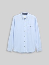 TOM TAILOR Herren Regular Fit Hemd aus Baumwolle, blau, Uni, Gr. XXL