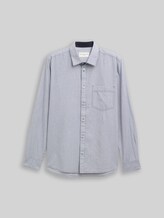 TOM TAILOR Herren Fitted Hemd aus Baumwolle, blau, Gestreift, Gr. XL