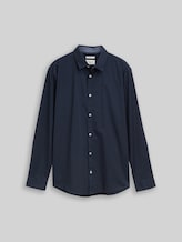 TOM TAILOR Herren Regular Fit Hemd mit Stretch, blau, Uni, Gr. L