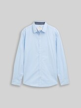 TOM TAILOR Herren Regular Fit Hemd mit Stretch, blau, Uni, Gr. S