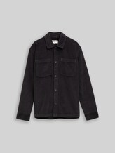 TOM TAILOR DENIM Herren Overshirt aus Cord, schwarz, Uni, Gr. S
