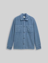 TOM TAILOR DENIM Herren Overshirt aus Cord, blau, Uni, Gr. XXL