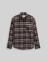 TOM TAILOR DENIM Herren Relaxed Fit Hemd mit Karomuster, schwarz, Kariert, Gr. XL